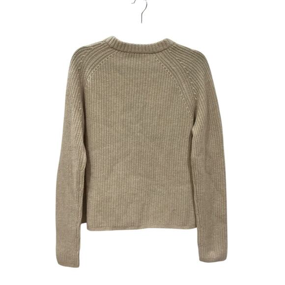 Jenni Kayne Women’s Cashmere Fisherman Sweater Large Oatmeal Knit Pullover - Picture 9 of 16